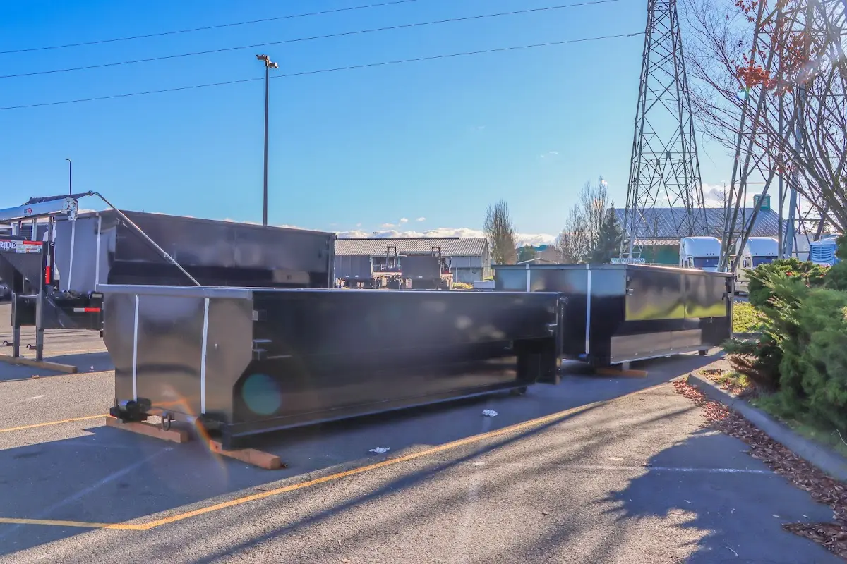 Roll-off dumpster ready for waste disposal at job site for 12 Yard Dumpster Rental in Nanticoke